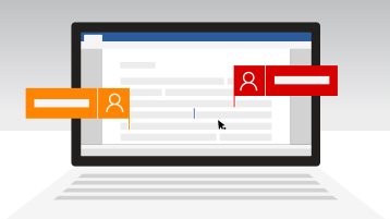 Σημαίες που υποδεικνύουν ότι δύο συντάκτες εργάζονται σε ένα έγγραφο του Word