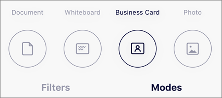 Mode options for image scans in OneDrive for iOS