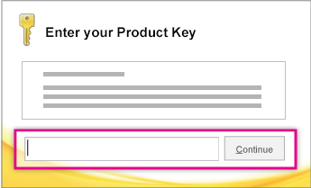 Enter the product key.