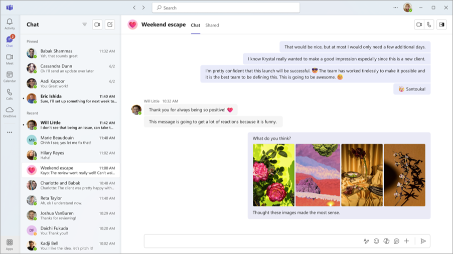 Screenshot showing multiple images side-by-side in a Teams chat or channel post.