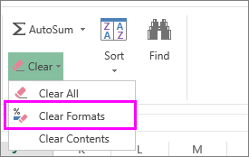 use the clear format button to remove formatting