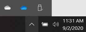 OneDrive personal and work or school sync icons.