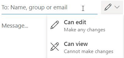 Select the pencil icon to give the recipients "edit" or "read-only" permission. 