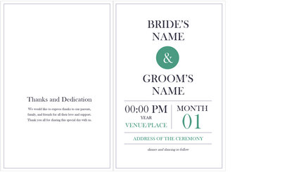 Conceptual image of a wedding program