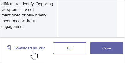 Download a rubric as a .csv file.