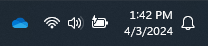 OneDrive icon in the Windows notification area.