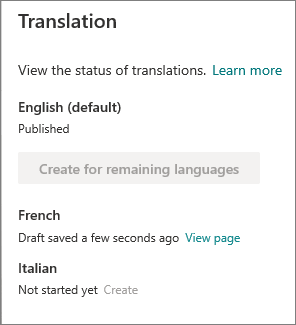 Translation status