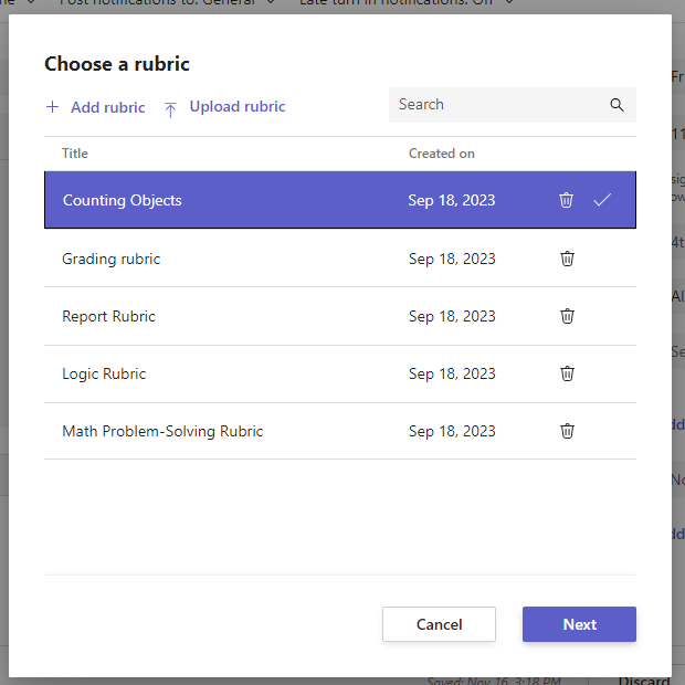 choose a rubric