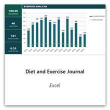 Select this to get the Diet and Exercise Journal template.