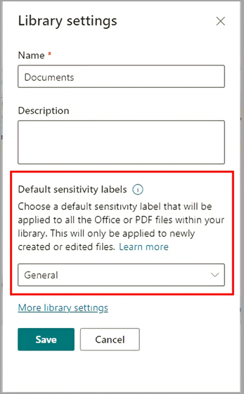 Sharepoint document library sensitivity