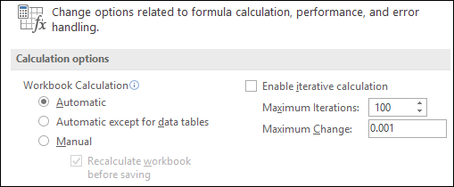 Image of Automatic & Manual Calculation options