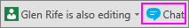 Chat button next to notification about who else is currently editing