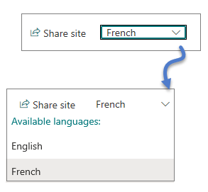 Language dropdown