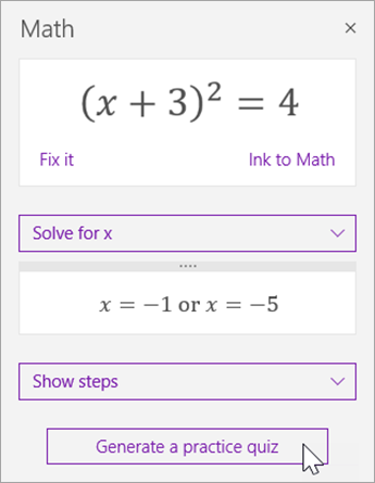 Select Generate a practice quiz.