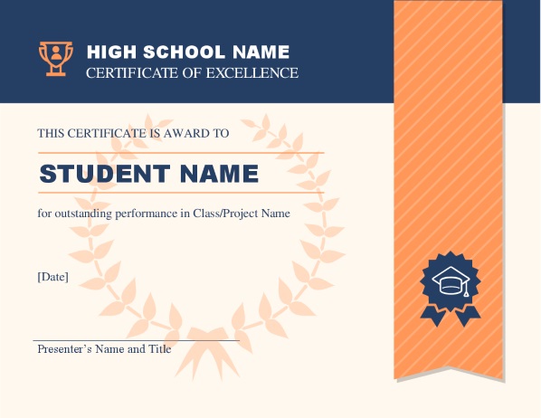 Image of a high school certificate