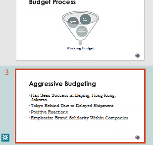 Revision highlighting in the thumbnail pane of PowerPoint