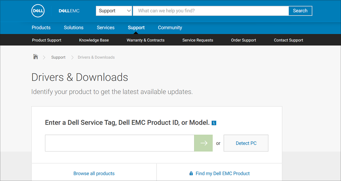 Dell drivers and downloads OEM example