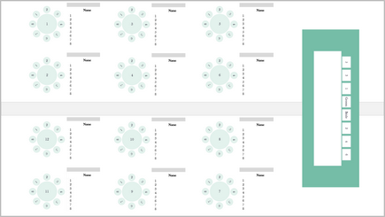 Conceptual image of a banquet seating chart