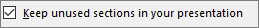 Shows the box next to "Keep unused sections" checked.