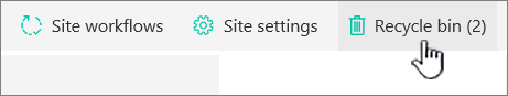 SharePoint Online Site Contents page Recycle button