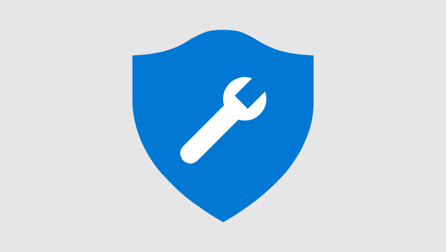 Illustration of a shield with a wrench on it. It represents security tools for email messages and shared files.