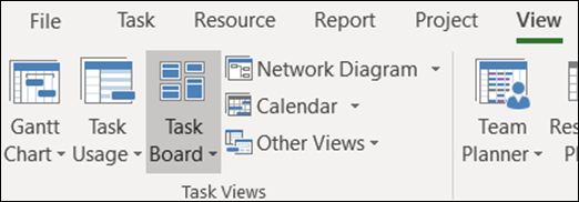 Task Board in the View ribbon