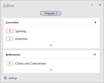 Showing Overview of proofing issues