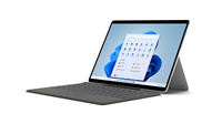 Muestra el dispositivo Surface Pro X, abierto y listo para usar.