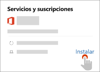 Muestra el vínculo de instalación en la página Servicios y suscripciones.