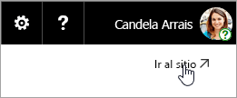 Captura de pantalla del botón Ir al sitio en el sitio web de OneDrive.