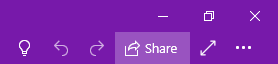 Esquina superior derecha de la ventana de OneNote que muestra la ubicación del botón Compartir.