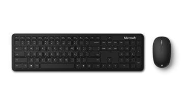 Foto de dispositivo de un mouse y teclado Bluetooth