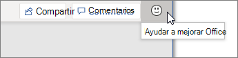 Elija el icono Ayudar a mejorar Office situado en la parte superior de la ventana de Word para abrir el panel Comentarios.