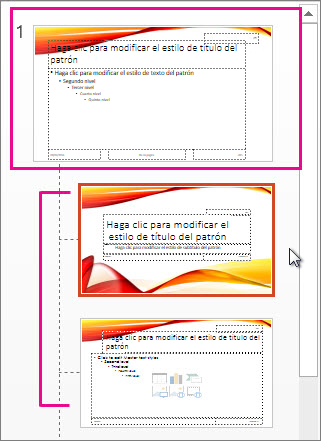 Patrón de diapositivas y dos diseños