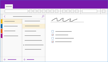 Se muestra la ventana de OneNote para Windows 10.