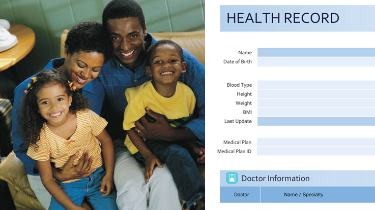 image of a couple with chilrden and some empty chart fields