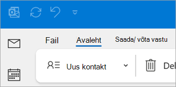 Klassikalise Outlooki lindil oleva uue kontakti kuvatõmmis