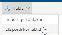 Valige tööriistaribal Halda ja seejärel Ekspordi kontaktid