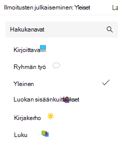 Kanavan ilmoitukset