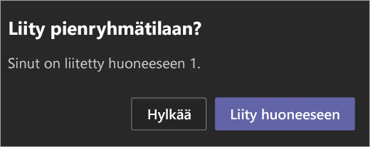 Kutsu liitty Pienryhmähuoneeseen.