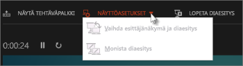 Näyttöasetukset Esittäjänäkymässä