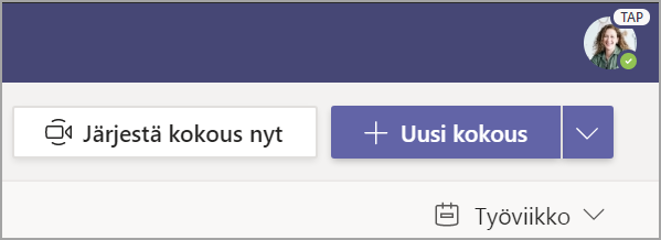Valitse +Uusi kokous.