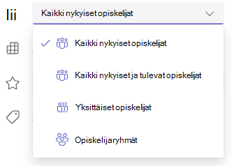 opiskelijat tai ryhmät