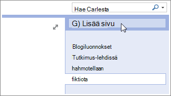 Lisää uusia sivuja muistikirjoihin.