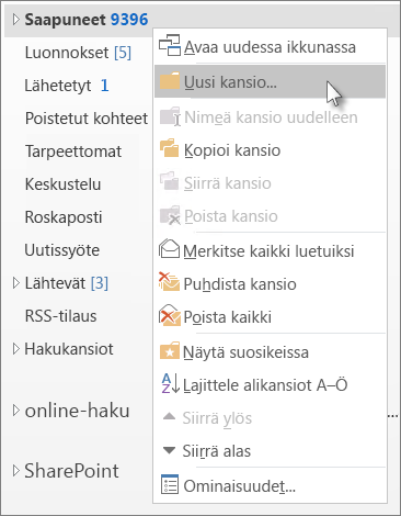 Uuden kansion lisääminen