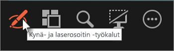 Käytä kynä- tai laserosoitintyökalua dioihin osoittamista tai kirjoittamista varten