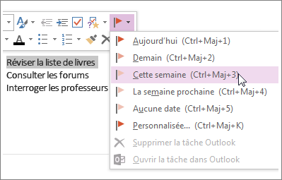 Vous pouvez créer une tâche et la suivre dans Outlook.