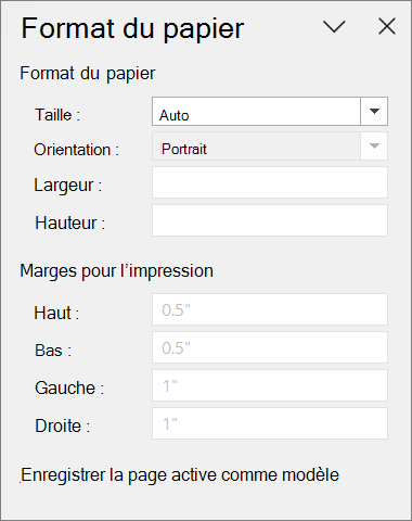 Volet Format du papier