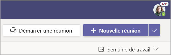 Sélectionner + Nouvelle réunion.