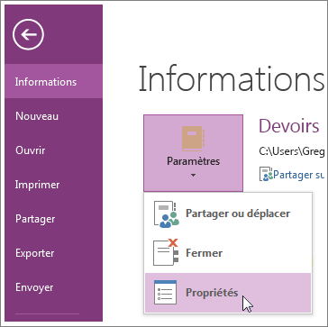 Vous pouvez mettre à niveau vers la dernière version de OneNote directement à partir du menu Fichier.